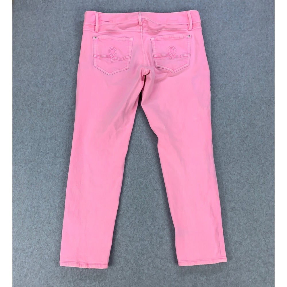 Lilly Pulitzer Worth Skinny Mini Jeans Womens 12 Pink Low Rise Stretch 40841 - Picture 13 of 16